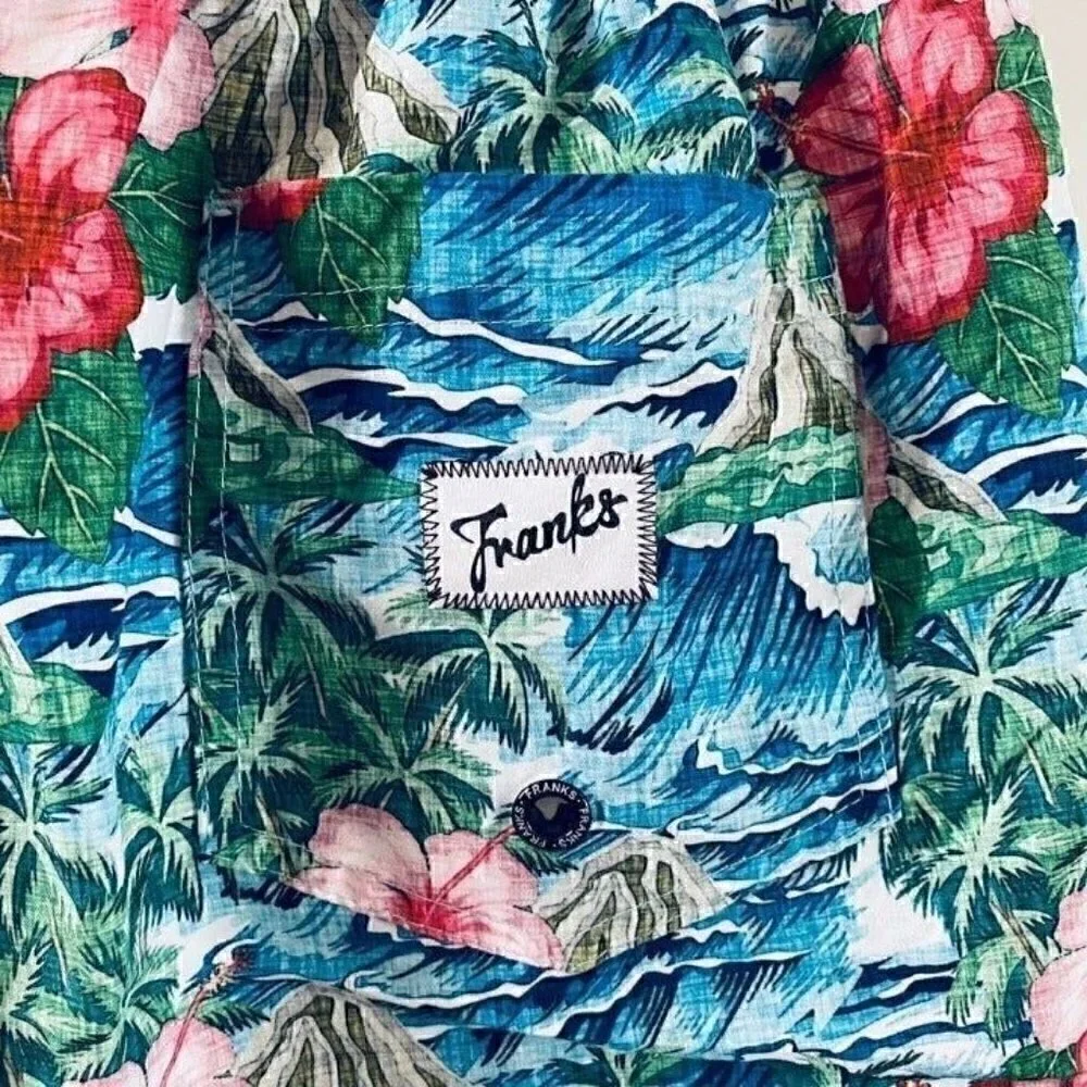 Franks Australia OAHU Tropical Jungle Swim Shorts Trunks Board Shorts L Hawaiian